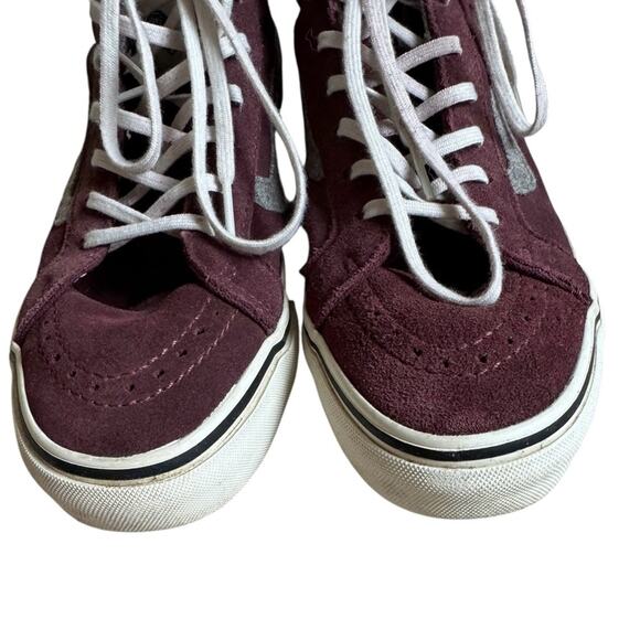 Vans Sk8 Hi slim vintage suede mahogany hi top sneaker size M7/W8.5 - Picture 3 of 7